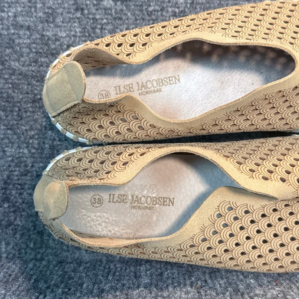 Ilse Jacobsen Tulip Platform Slip On Sneakers Shoes Beige Tan Women Size 8 EU 38 - Picture 4 of 9